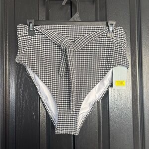 ANTONIO MELANI Black and White Gingham Bikini Bottom
